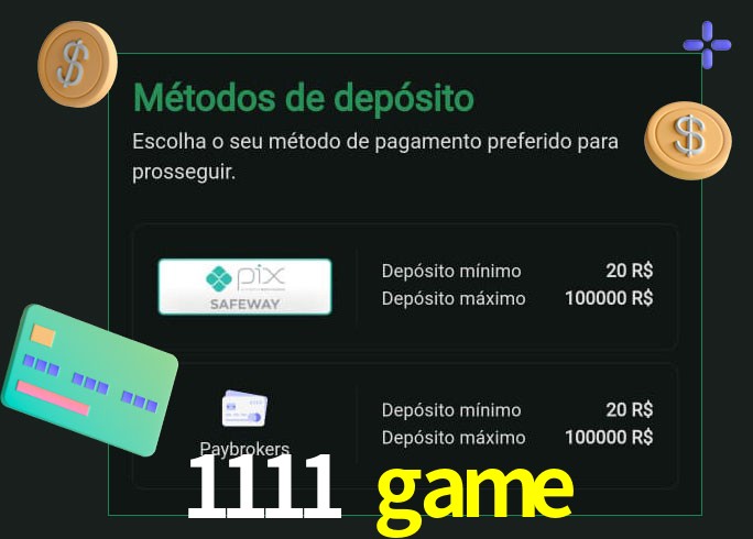 O cassino 1111 game oferece uma grande variedade de métodos de pagamento